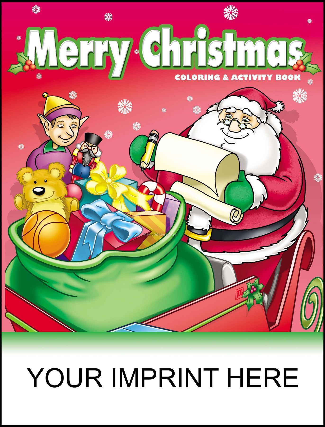 8-3/8"x10-7/8" Merry Christmas Coloring & Activity Red Book