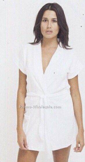 80% Cotton Loop Terry Resort Robe - White (1 Size)