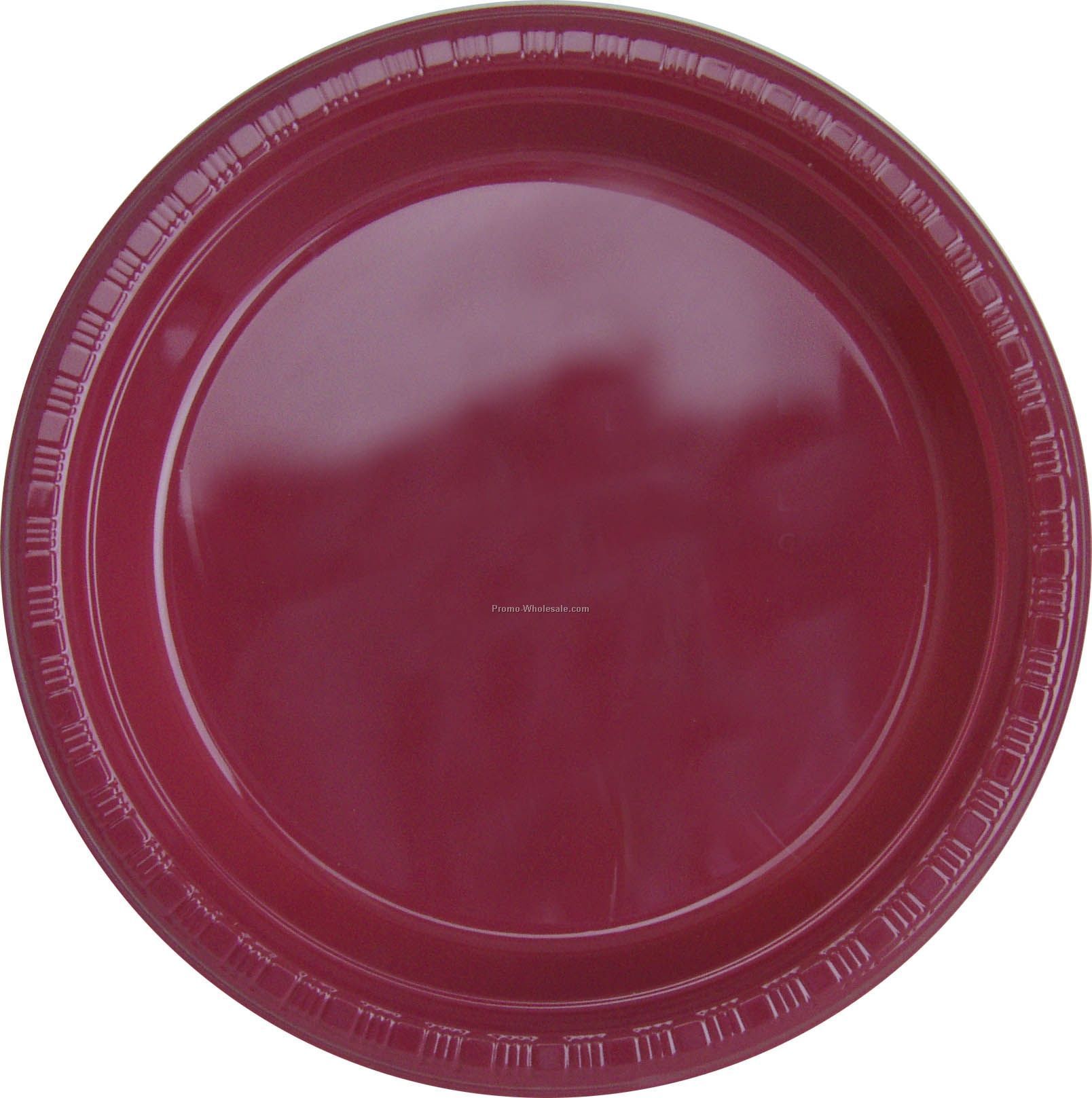 9" Burgundy Royale Red Colorware Paper Plate