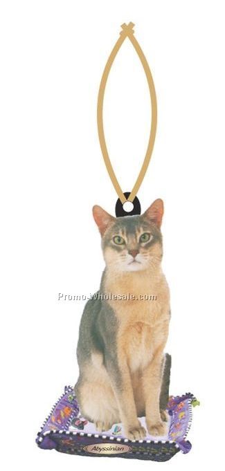 Abyssinian Cat Executive Line Ornament W/ Mirrored Back (8 Square Inch)