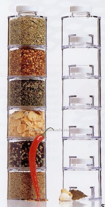 Acrylic Self Stacking Spice Bottles Tower Containers