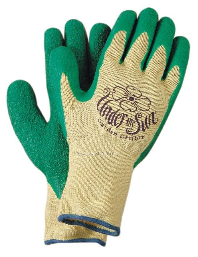 Adult Yellow Knit Garden Gloves With Abrasion Resistant Palm (Wm,L)
