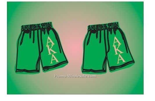 Alpha Kappa Alpha Sorority Shorts Badge W/ Metal Pin (2-1/8"x3-1/8")