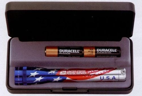 American Flag AA Mini Mag-lite Flashlight