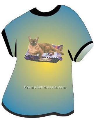 Asian Chocolate Smoke Cat Acrylic T Shirt Coaster W/ Felt Back