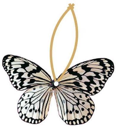 Black & White Butterfly Executive Ornament W/ Mirror Back(4 Sq. In.)