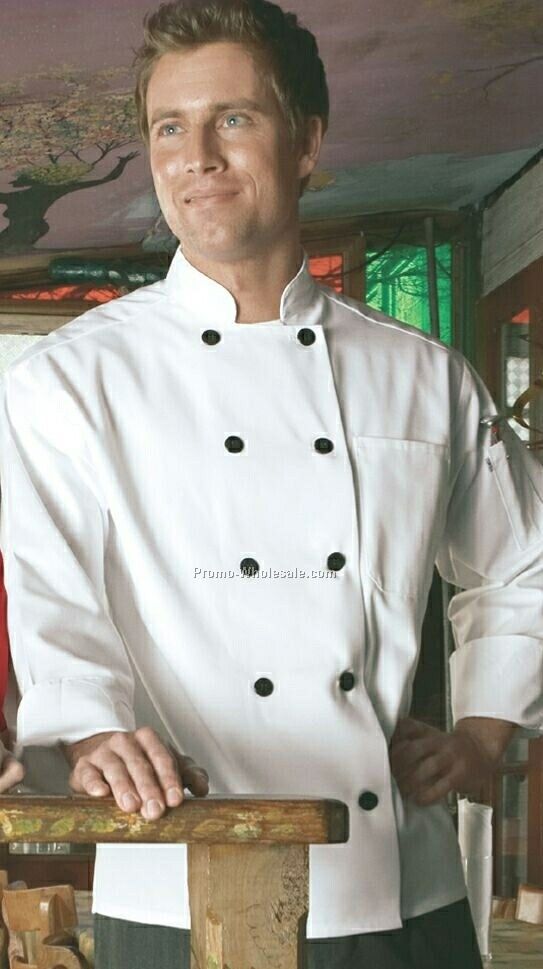 Black Button Chef Coat (X-small- 6x-large)