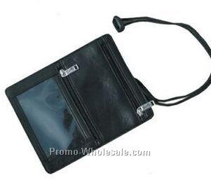 Black Plonge Leather Airport Id Holder