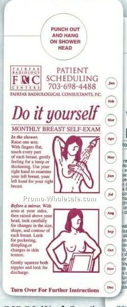 Breast Self-exam Chart With Monthly Punch-out Reminders