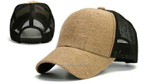 Burlap Hemp-like Mesh Trucker Cap