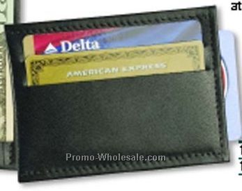 Carry All Money Clip/ Credit Card Holder/ Steel Clip - Top Grain Cowhide