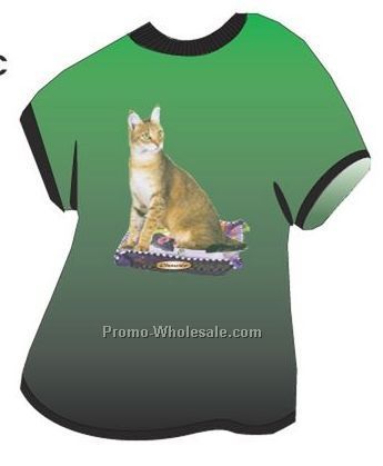 Chausie Cat Acrylic T Shirt Coaster W/ Felt Back