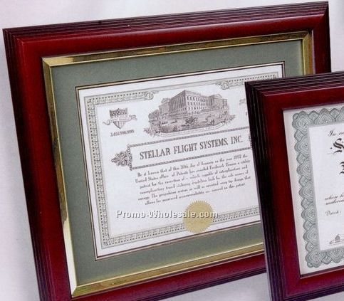 Cherry Hardwood Executive Certificate Frame W/ Double Matboard