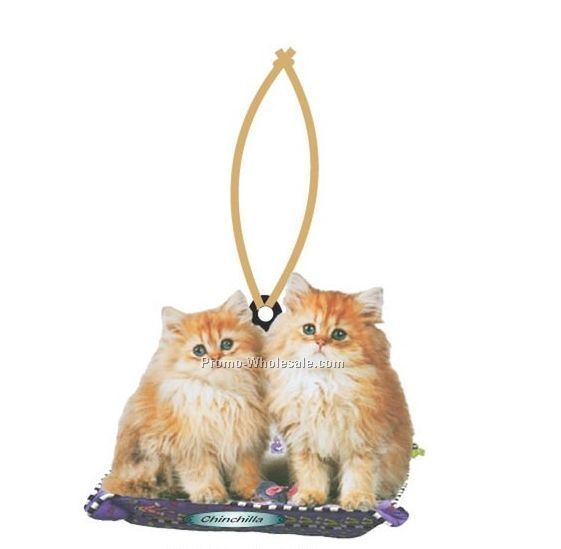 Chinchilla Cat Executive Ornament W/ Mirrored Back (12 Sq. Inch)