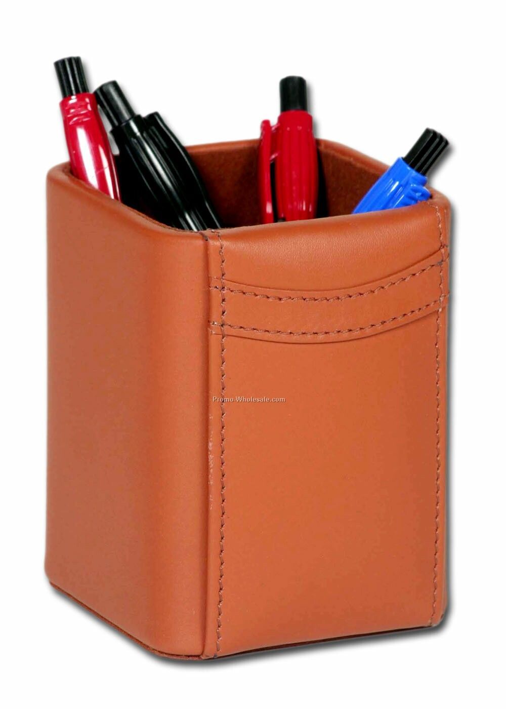 Classic Leather Pencil Cup - Tan