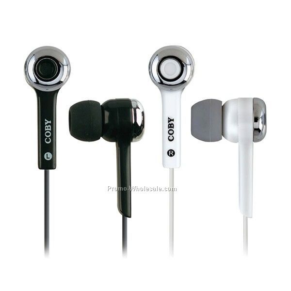 Coby Dynamic Stereo Earphones W/ Carrying Case & Volume Control