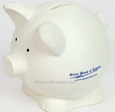 Contemporary Pig Bank (White)