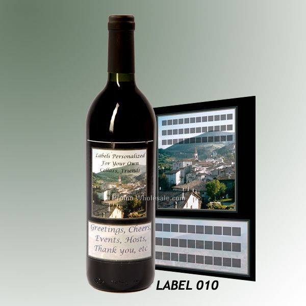 Custom Wine Gift With Personalized Stock Label - Village Or Canal