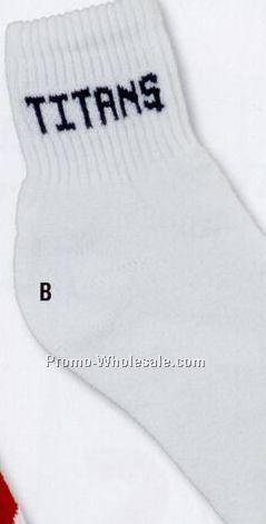 Custom Woven Style Quarter Crew Socks (Size 9-11/11-13)