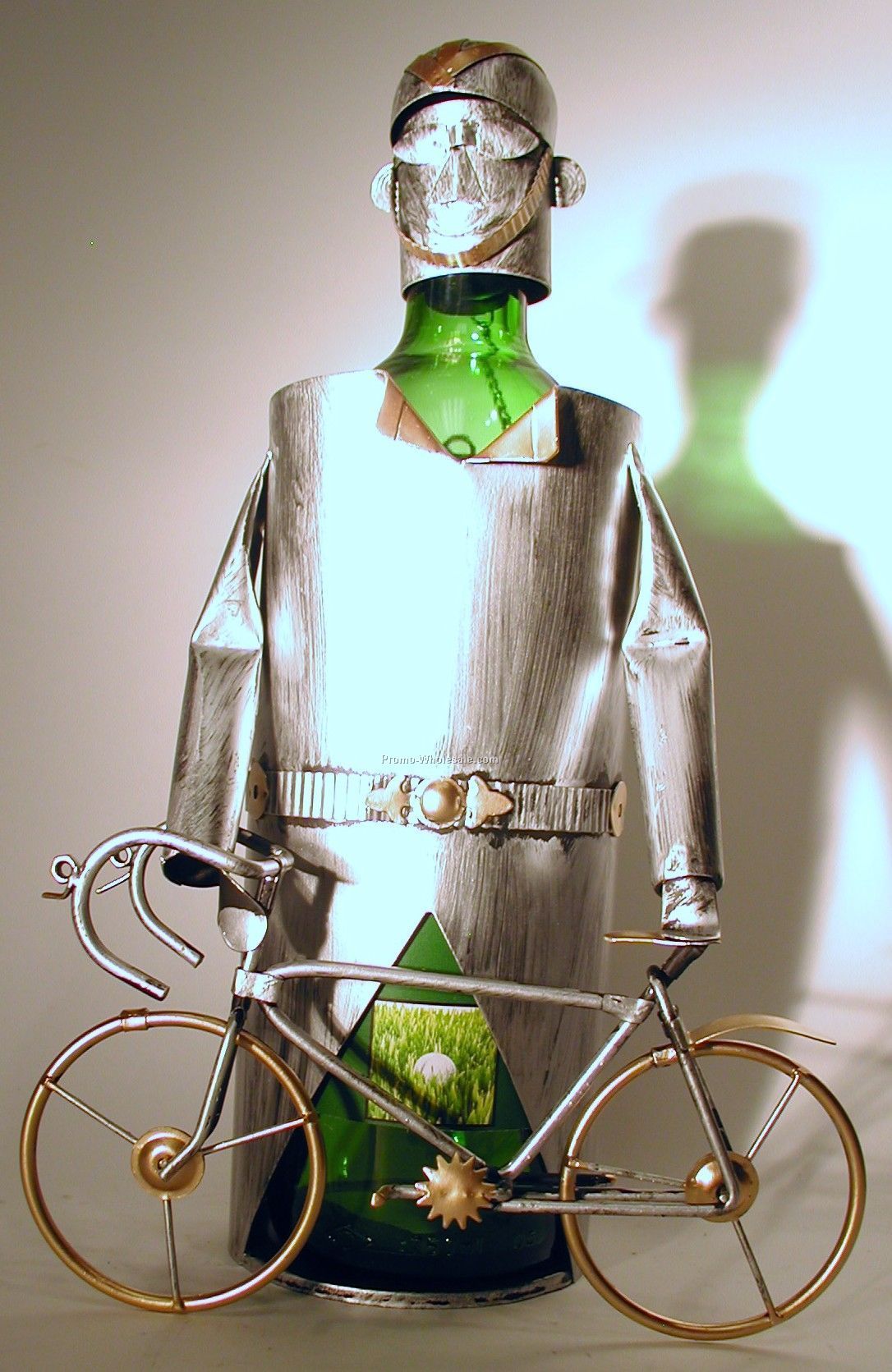 Cyclist Tin Man Wine Bottle Caddy