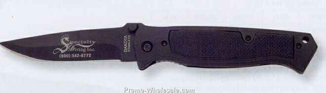 Dakota "blackout" Pocket Knife With Black Rubber Inlay