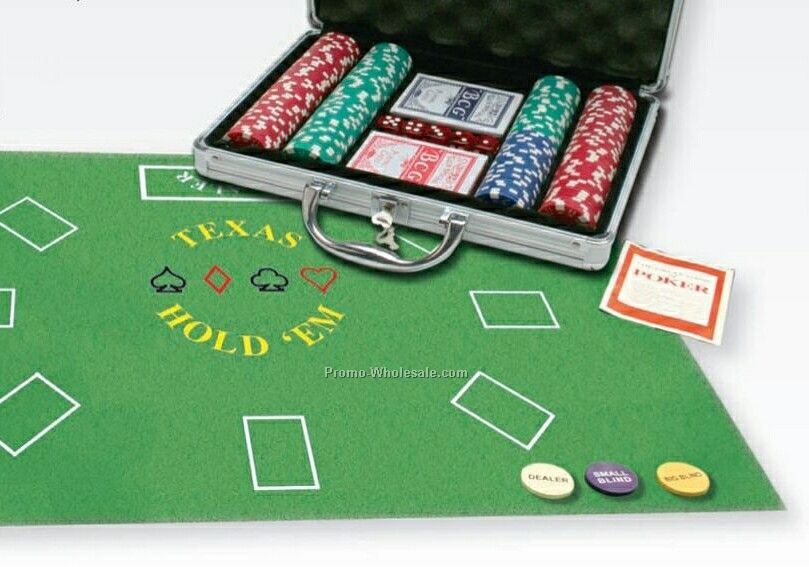 Deluxe Poker Set With Silver Metal Case (Pad Print)