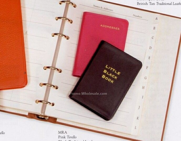 Desk Size Address Book W/ Genuine Leather