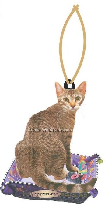 Egyptian Mau Cat Executive Line Ornament W/ Mirrored Back (8 Square Inch)