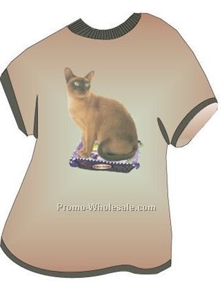 European Burmese Cat Acrylic T Shirt Coaster W/ Felt Back