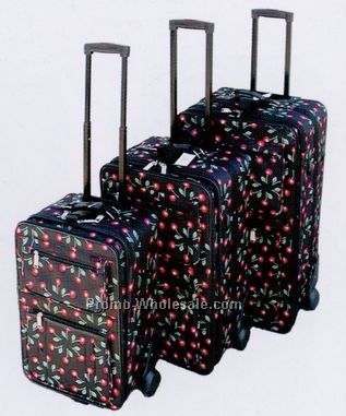 Fashion Luggage 3 Piece Set Collection A (Cherry Print)