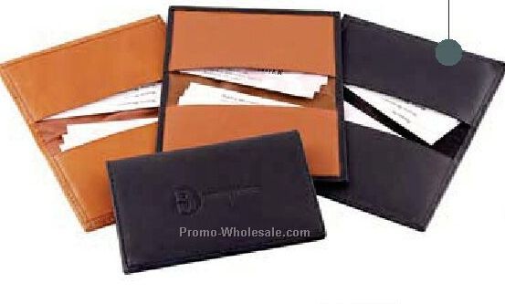 Full Grain Aniline Leather Standard Card Case With Moire Lining
