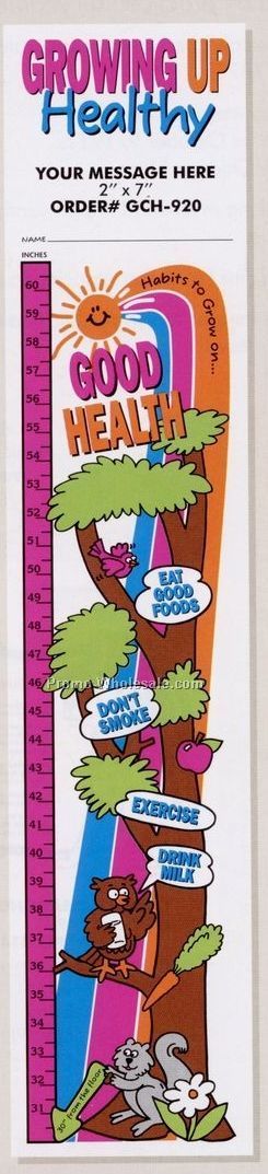 Growing Up Healthy Stock Design Plastic Growth Chart (8-1/2"x40")