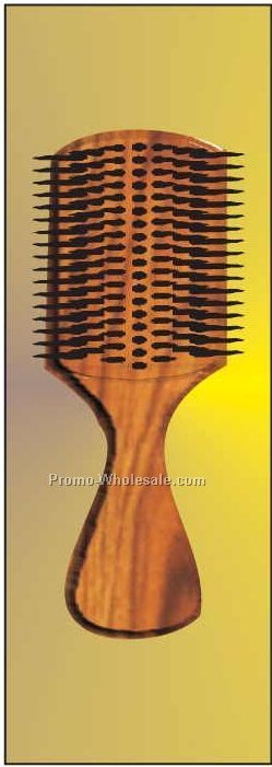 Hair Brush Panoramic Badge W/ Metal Pin