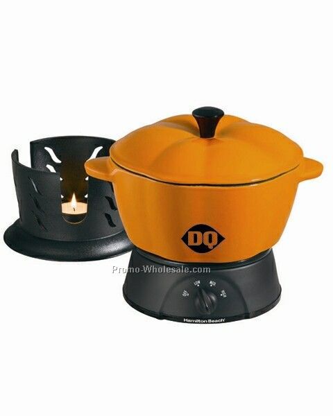 Hamilton Beach 1.5 Qt Party Crock Cookset - Cast Iron, Pumpkin Stoneware