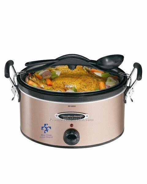 Hamilton Beach 6 Qt Oval Portable, Spoon, Carry Case, Copper, Slow Cooker