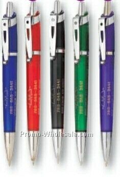 Hollywood Click Action Pen W/Vibrant Color Barrel