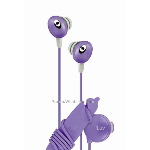 Iluv In-ear Stereo Earphone With Volume Control - Purple