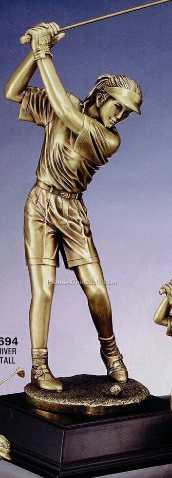 Imperial Series Elegant Resin Gold Sculpture - 19" Female Driver