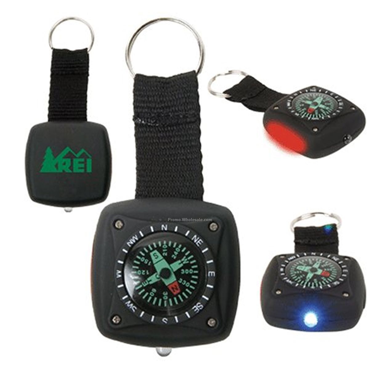 Light Up Military Compass - Red & White LED