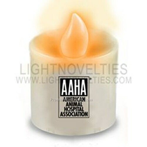 Light Up Votive Candle W/ Flicker - Amber Yellow