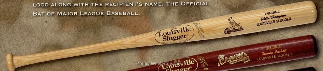 Louisville Slugger Youth Mlb Logo Bat (Natural/ Black Imprint)