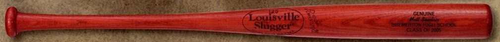 Louisville Slugger Youth Personalized Wood Bat (Wine Red/ Gold Imprint)