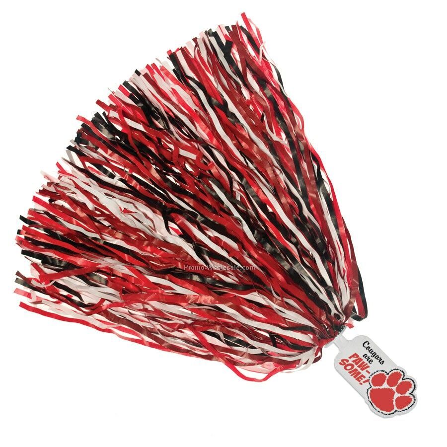 Mascot Pom Poms W/ Up To 4 Mixed Steamer Colors - Paw End