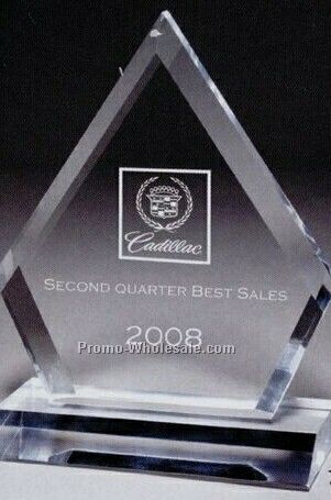Multi Faceted Acrylic Clear Ruby Award (Screen Printed)