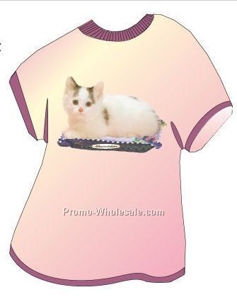 Munchkin Cat Acrylic T Shirt Coaster W/ Felt Back