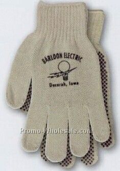 Natural Beige Men's Dotted String Knit Glove