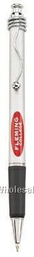Picasso Satin Silver Push-action Ballpoint Plastic Pen W/ Comfort Grip