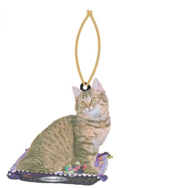 Pixiebob Cat Executive Line Ornament W/ Mirrored Back (12 Sq. Inch)