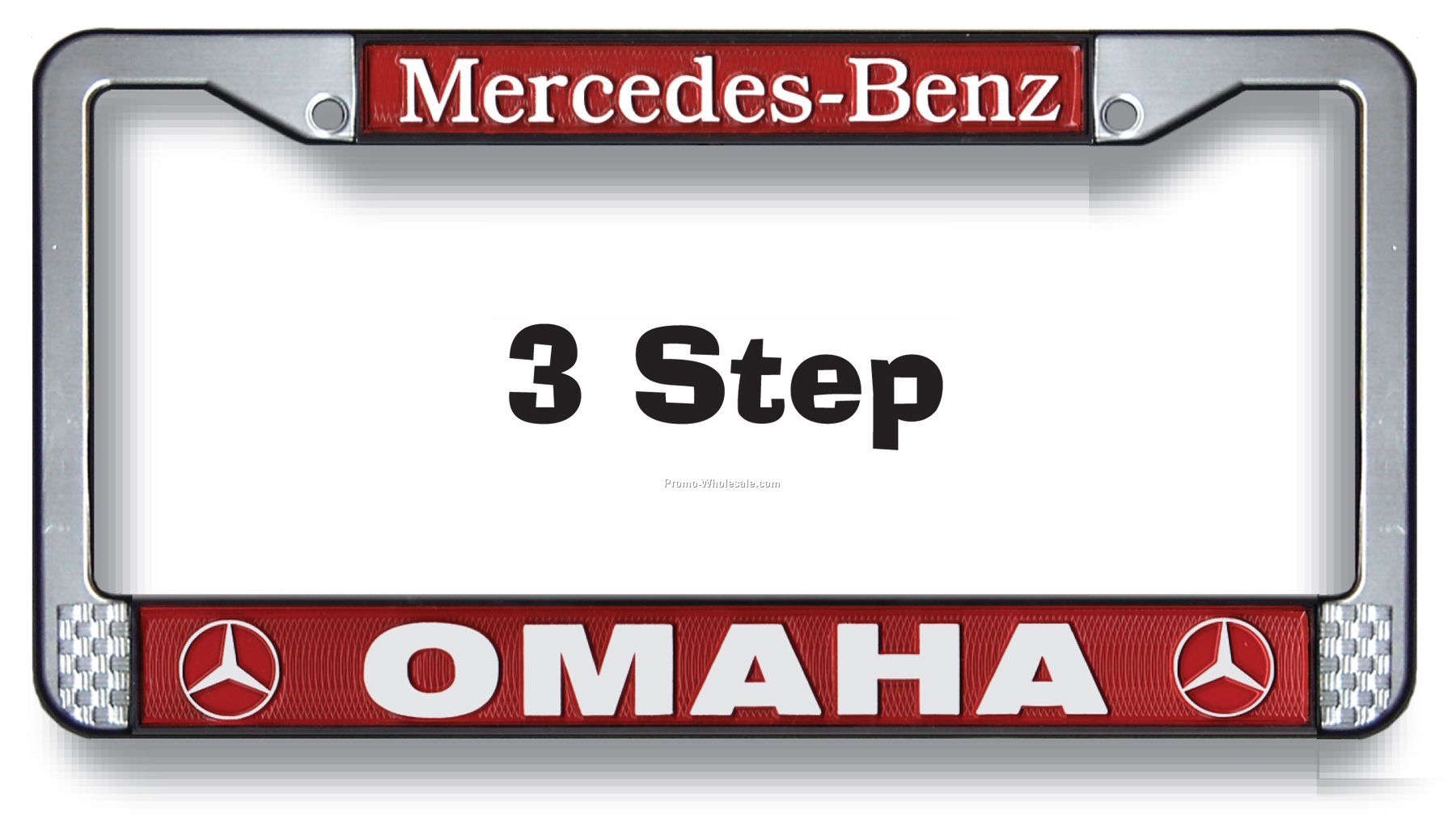 Plastic License Plate Frame With 3 Step Full Print