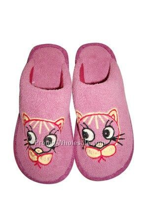 Plush Slippers For Winter W/Pvc Bottom